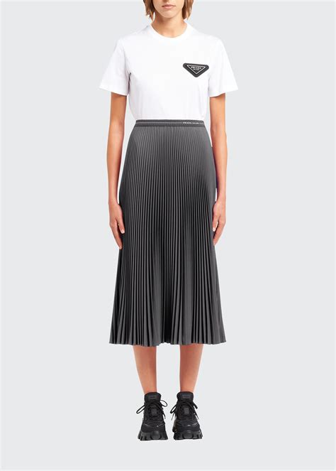 prada skirt 2019|Prada pleated midi skirt.